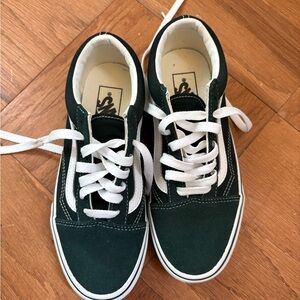 Vans Old Skool Sneakers Shoes in Scarab Green and White Size Kids 4.5 Women’s 6